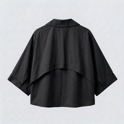 Cape Back  Short Trench Jacket – Women One Size
