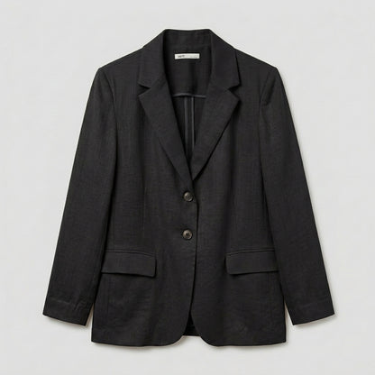 Relaxed Fit Linen Blazer – Women One Size