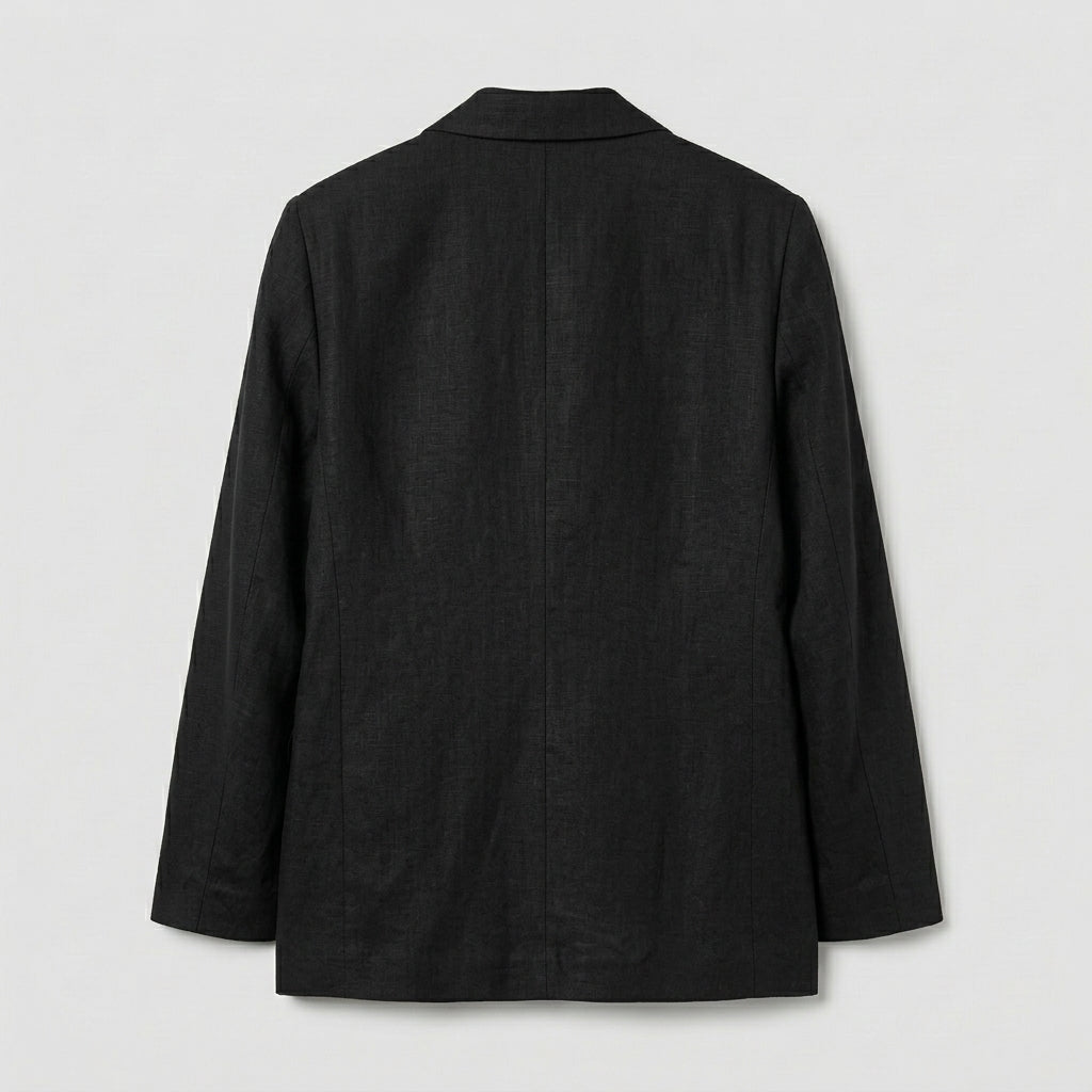 Relaxed Fit Linen Blazer – Women One Size