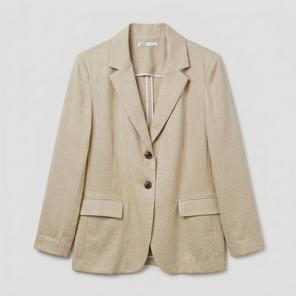 Relaxed Fit Linen Blazer – Women One Size
