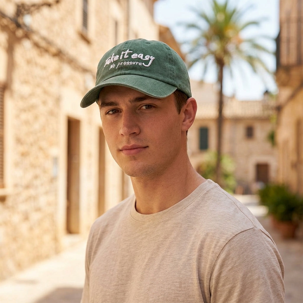 TAKE IT EASY No Pressure Embroidered Cap – Mid Depth