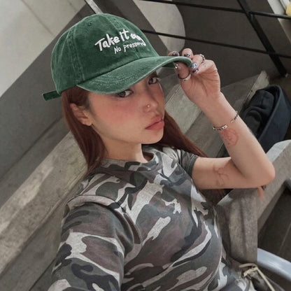 TAKE IT EASY No Pressure Embroidered Cap – Mid Depth