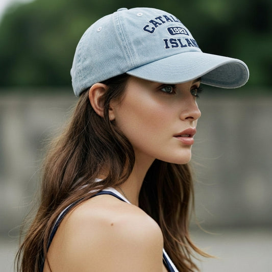 CATALINA ISLAND 1983 Denim Embroidered Cap – Mid Depth