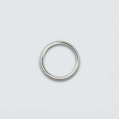 Cubic Zirconia Thread Silver Ring – Slim Minimal Stacking Ring