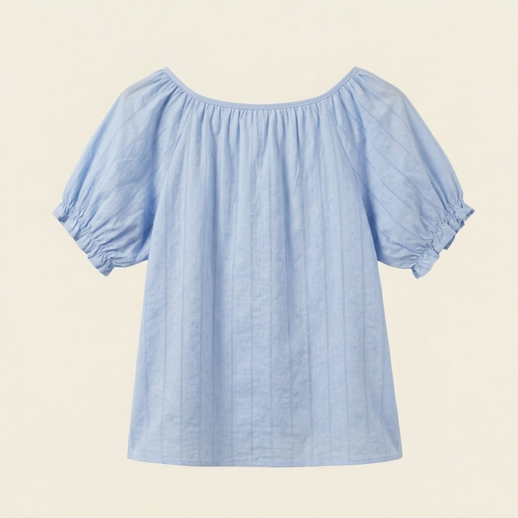 Soft Air Cotton Puff Sleeve Pajama Set – Women One Size