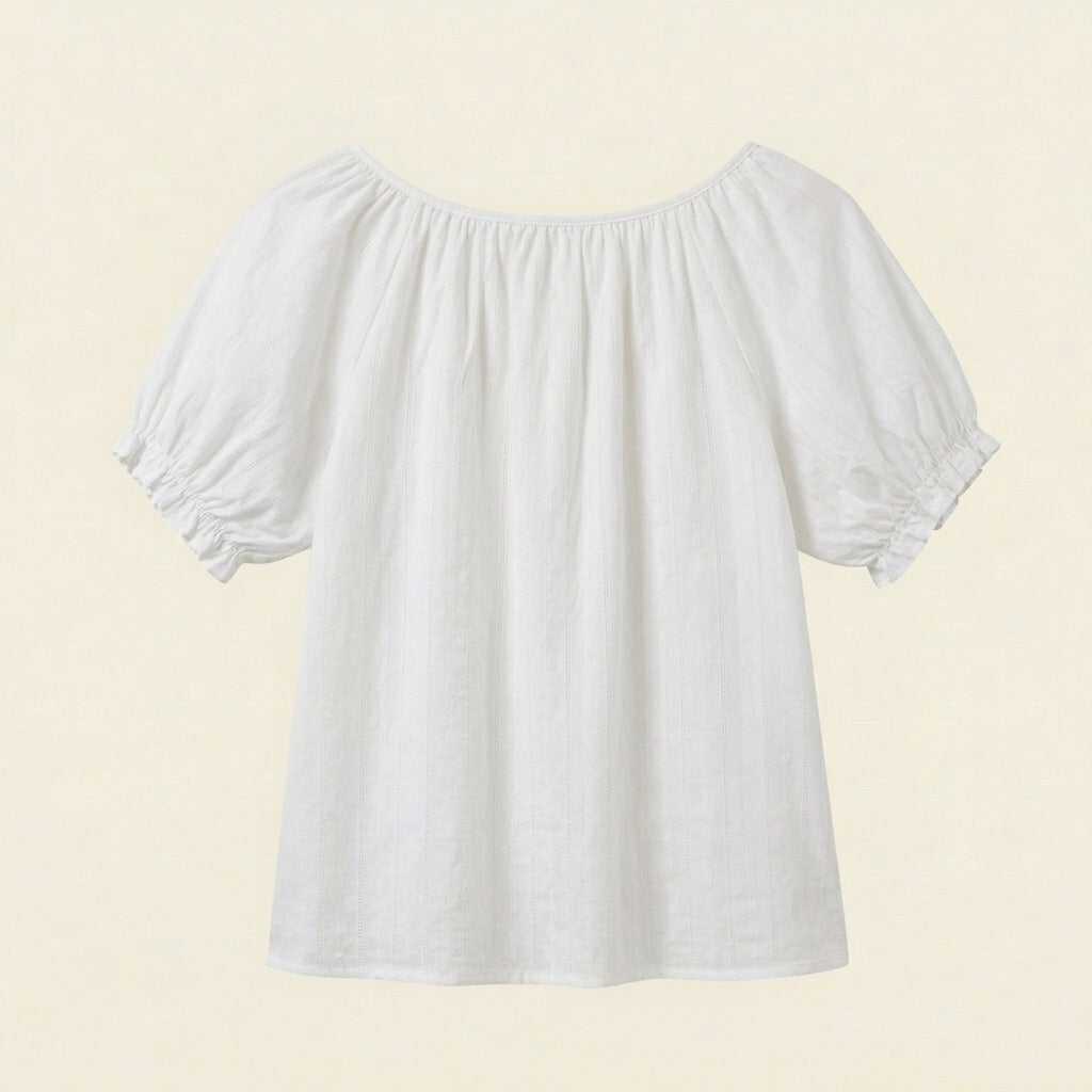 Soft Air Cotton Puff Sleeve Pajama Set – Women One Size