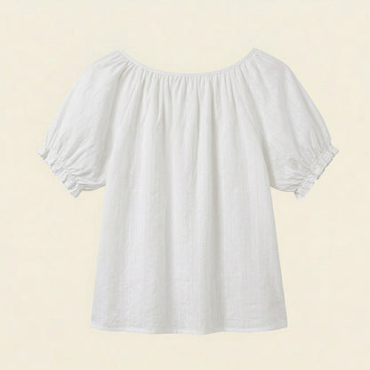 Soft Air Cotton Puff Sleeve Pajama Set – Women One Size