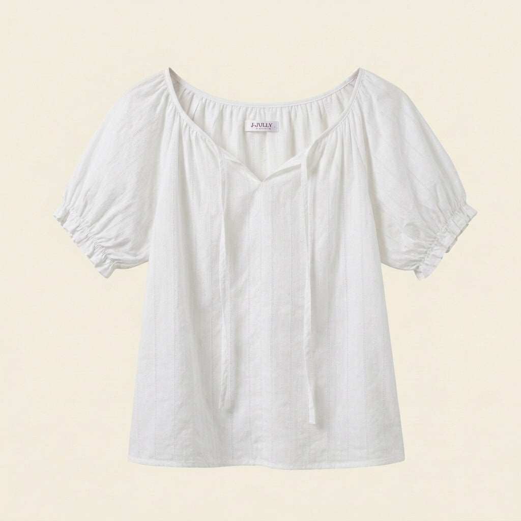 Soft Air Cotton Puff Sleeve Pajama Set – Women One Size