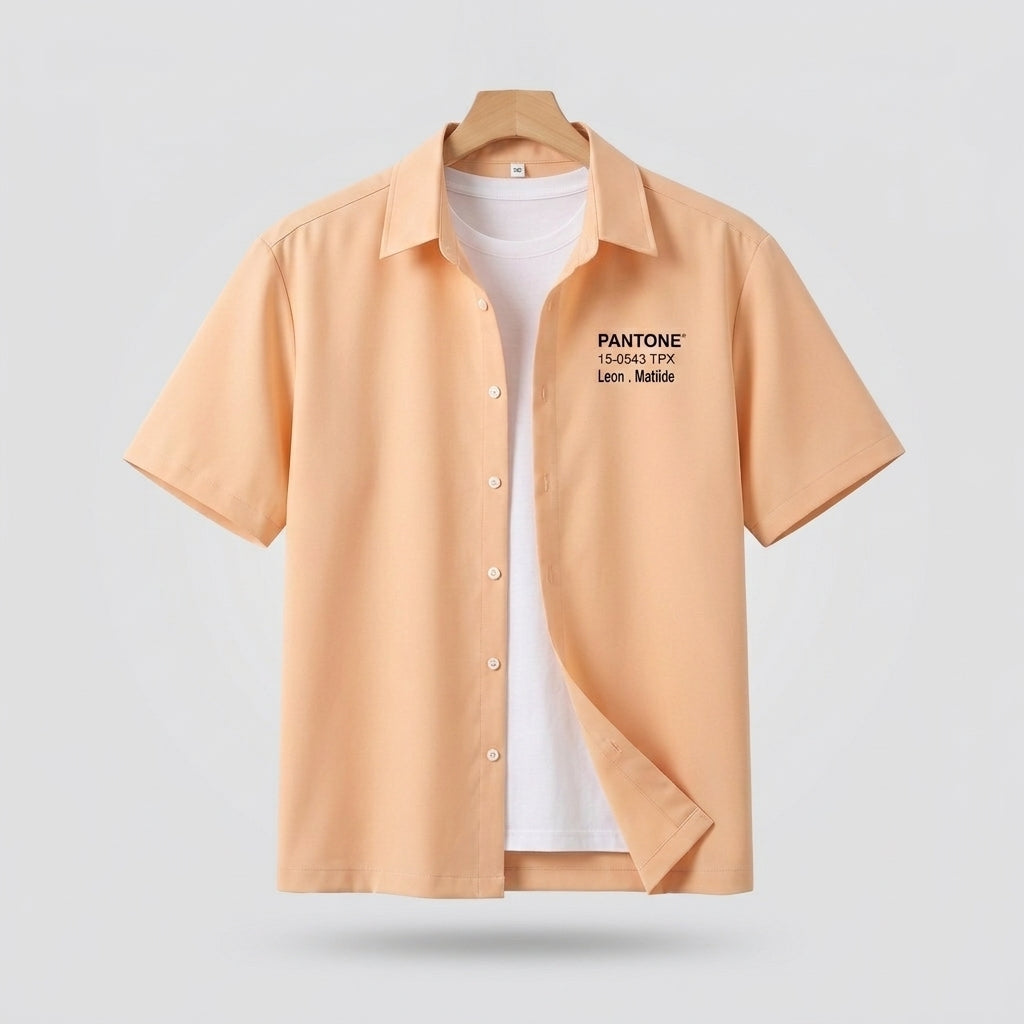 Leon Matilda Graphic Shirt – Unisex Short Sleeve Button Shirt  - Men One Size