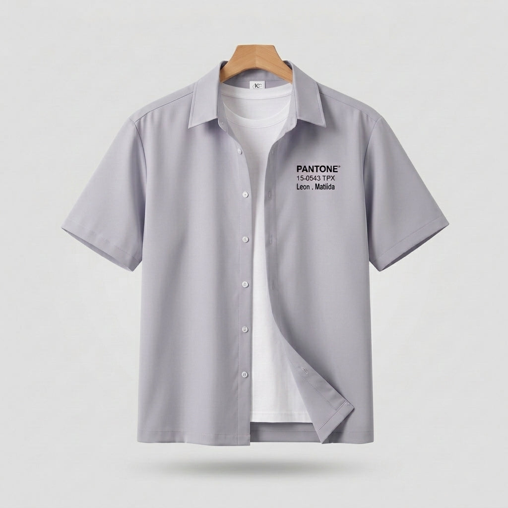 Leon Matilda Graphic Shirt – Unisex Short Sleeve Button Shirt  - Men One Size