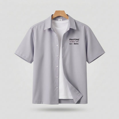 Leon Matilda Graphic Shirt – Unisex Short Sleeve Button Shirt  - Men One Size