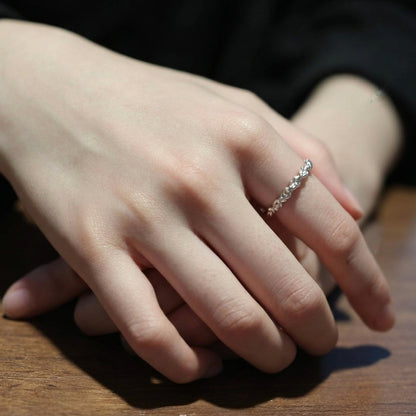 Fluid Twisted Chain Ring in Silver