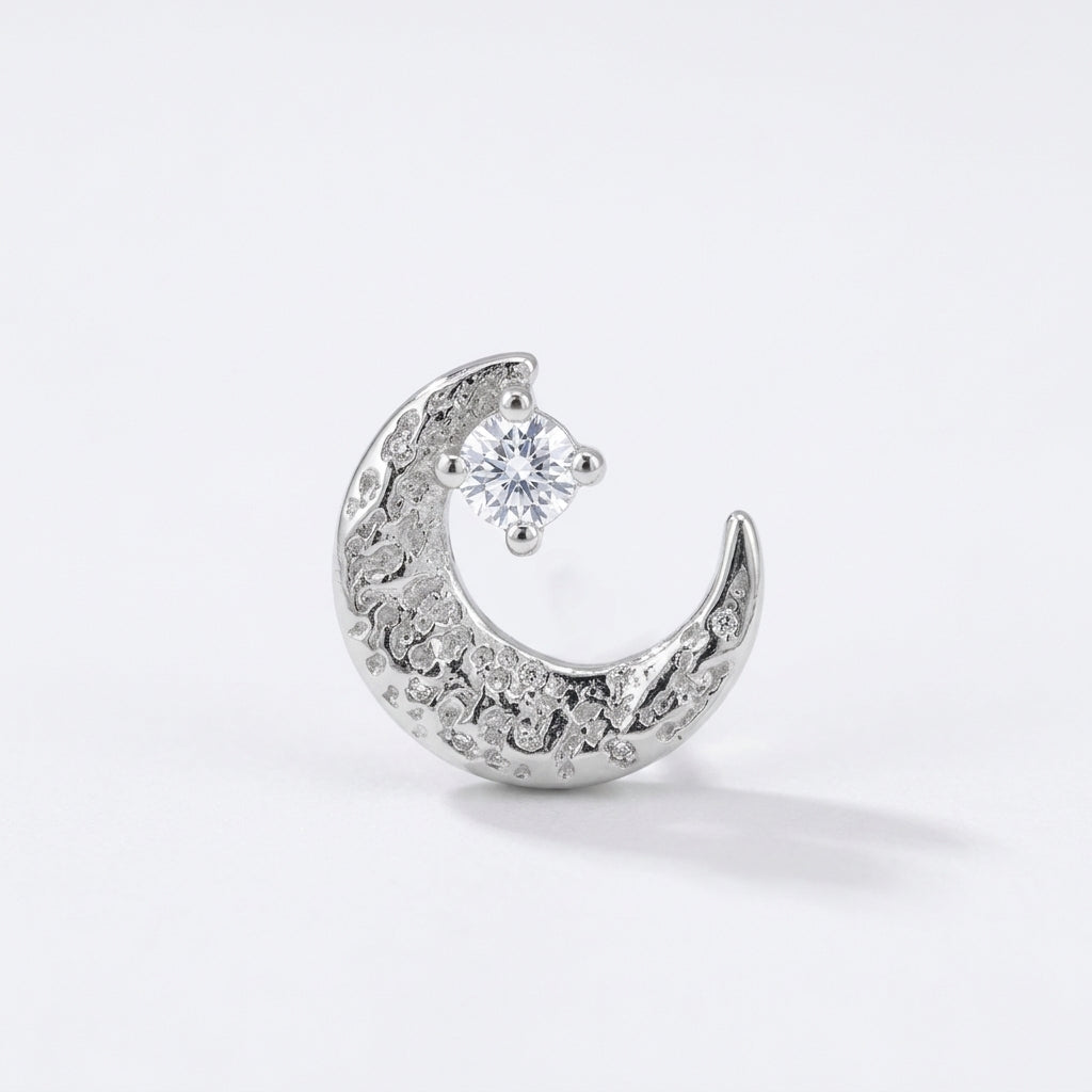 Celestial Moon & Star Silver Earrings