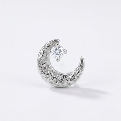 Celestial Moon & Star Silver Earrings