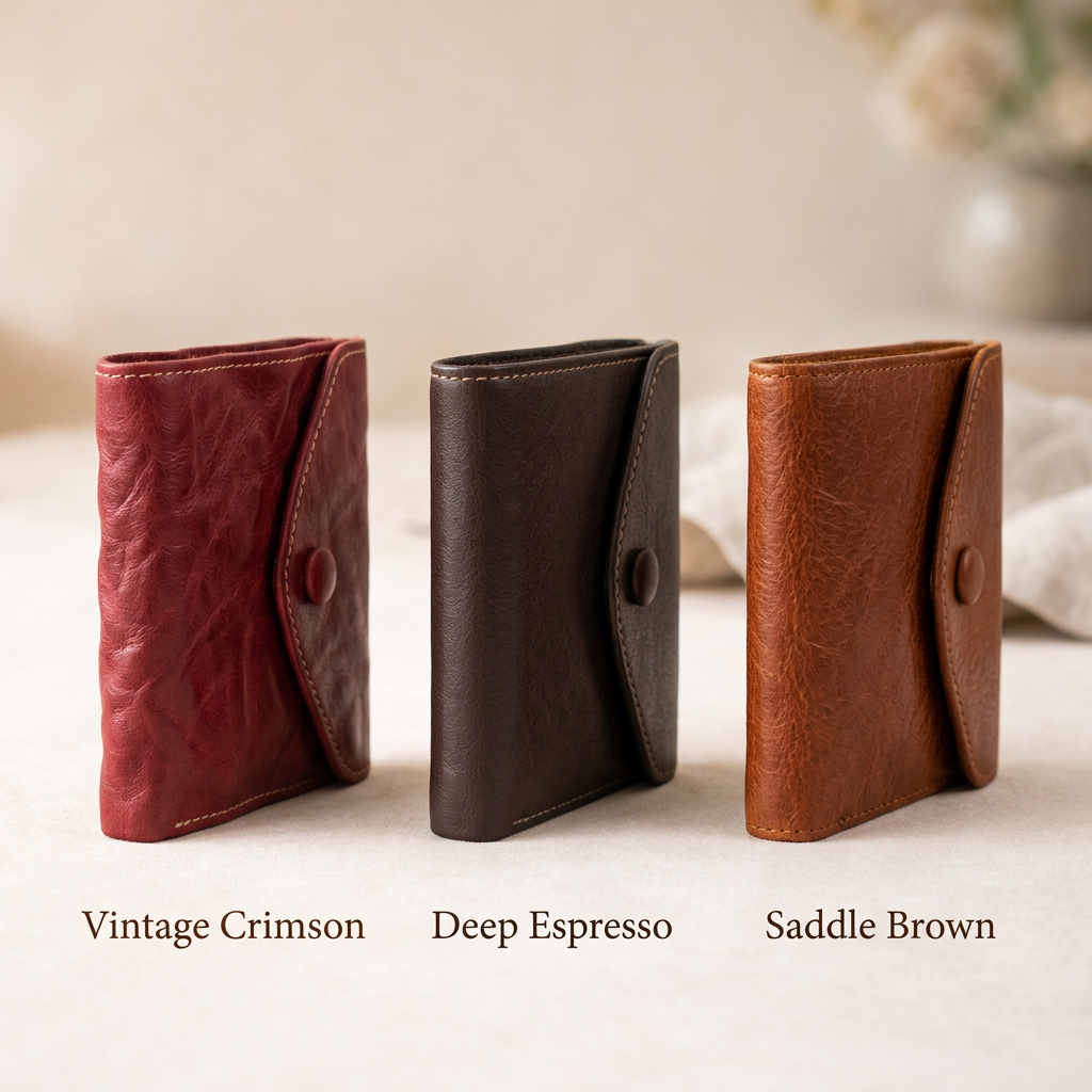 Vintage Washed Cowhide Leather Wallet