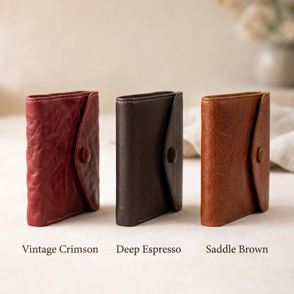 Vintage Washed Cowhide Leather Wallet