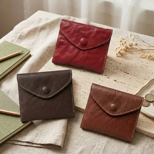 Vintage Washed Cowhide Leather Wallet