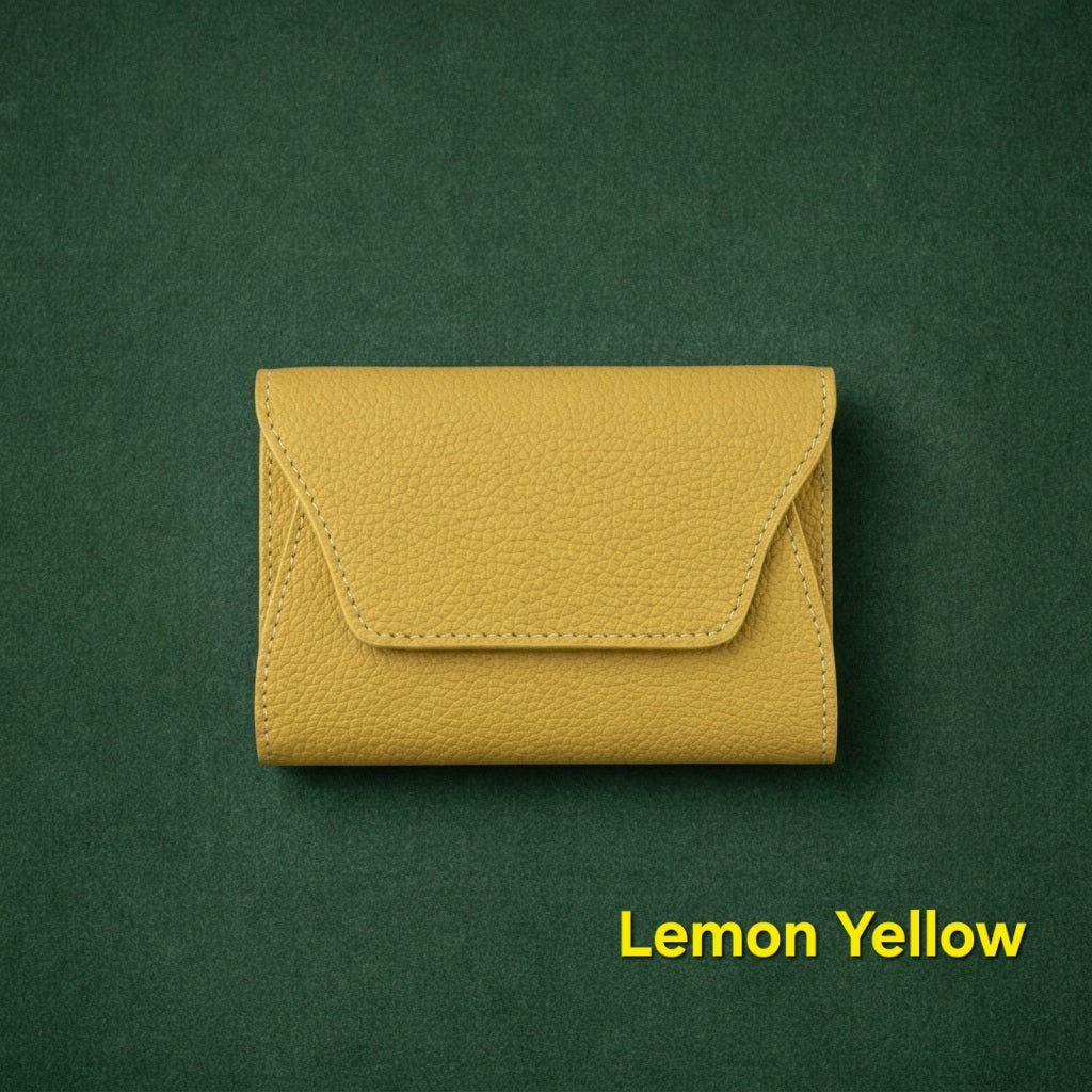Mini Pebbled Leather Card Wallet – Compact Snap Closure Cash & Card Holder