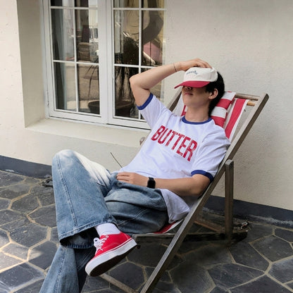 BUTTER Color-Band Graphic T-Shirt   - Men One Size
