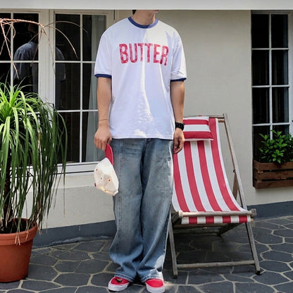 BUTTER Color-Band Graphic T-Shirt   - Men One Size