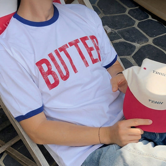 BUTTER Color-Band Graphic T-Shirt   - Men One Size