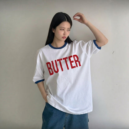 BUTTER Color-Band Graphic T-Shirt   - Men One Size