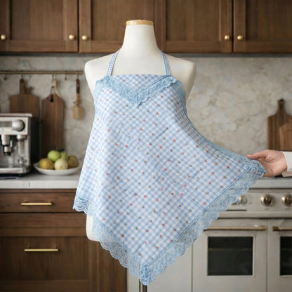 Cherry Gingham Lace Etiquette Apron