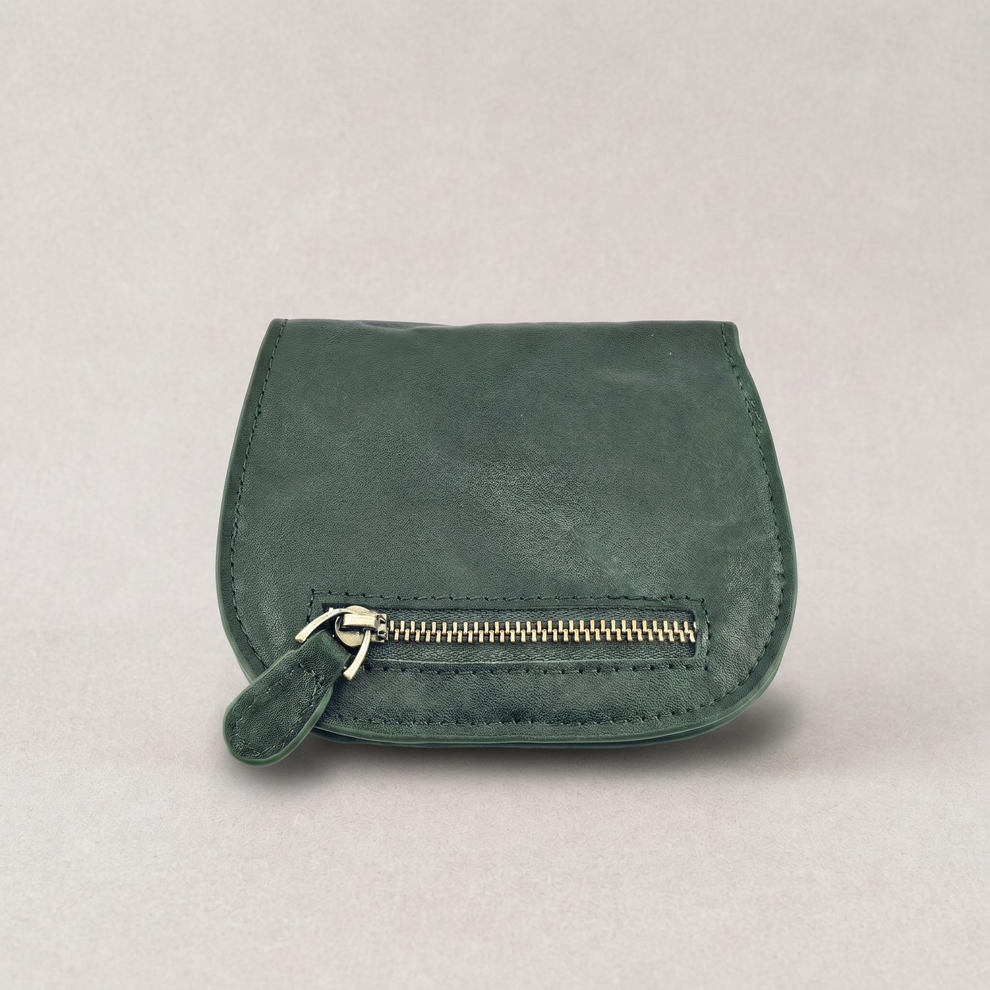 Half Moon Cowhide Leather Wallet