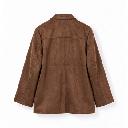 Suede Relaxed Blazer Jacket - Women One Size