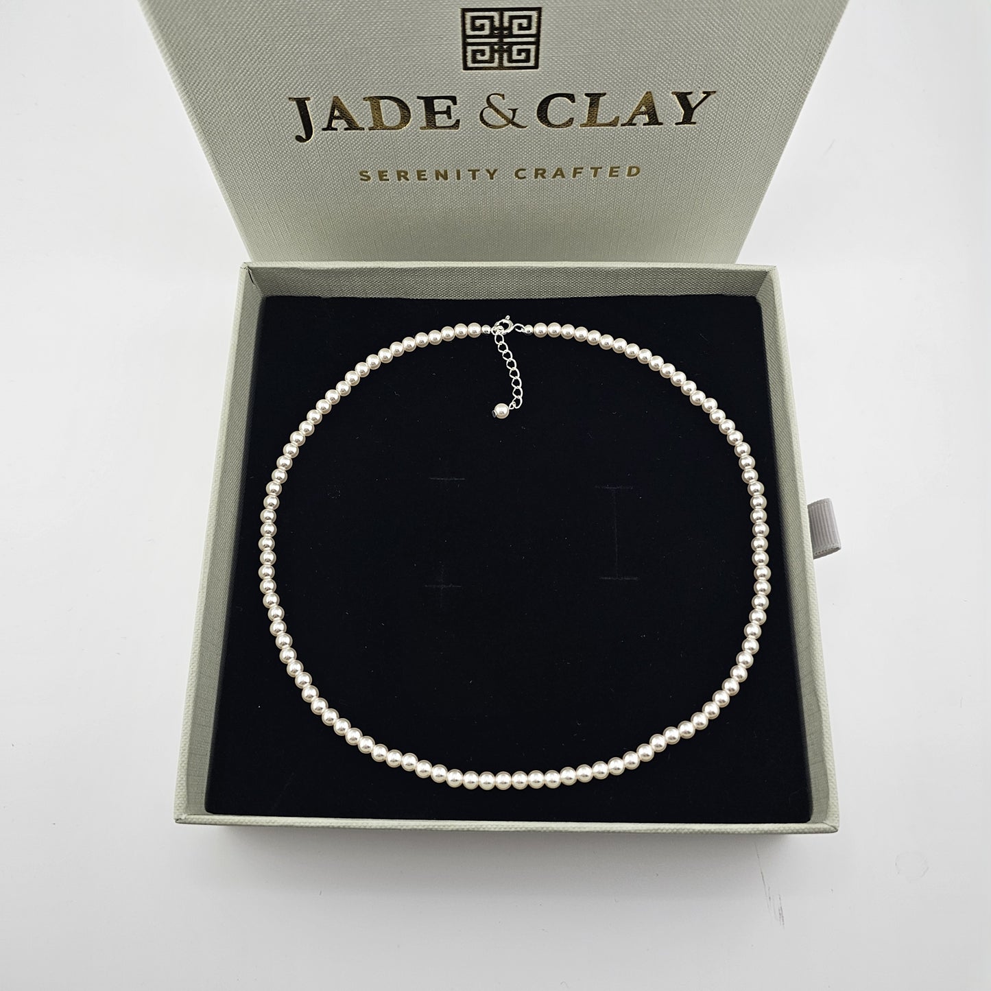 Sterling Silver Pearl Necklace (4mm / 6mm / 8mm) – Elegant Minimal Jewelry