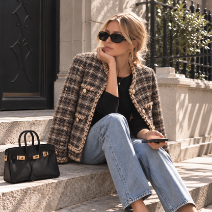 Textured Bouclé Tweed Jacket - Women One Size