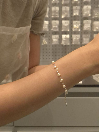 Mira Pearl Flow Bracelet in Sterling Silver
