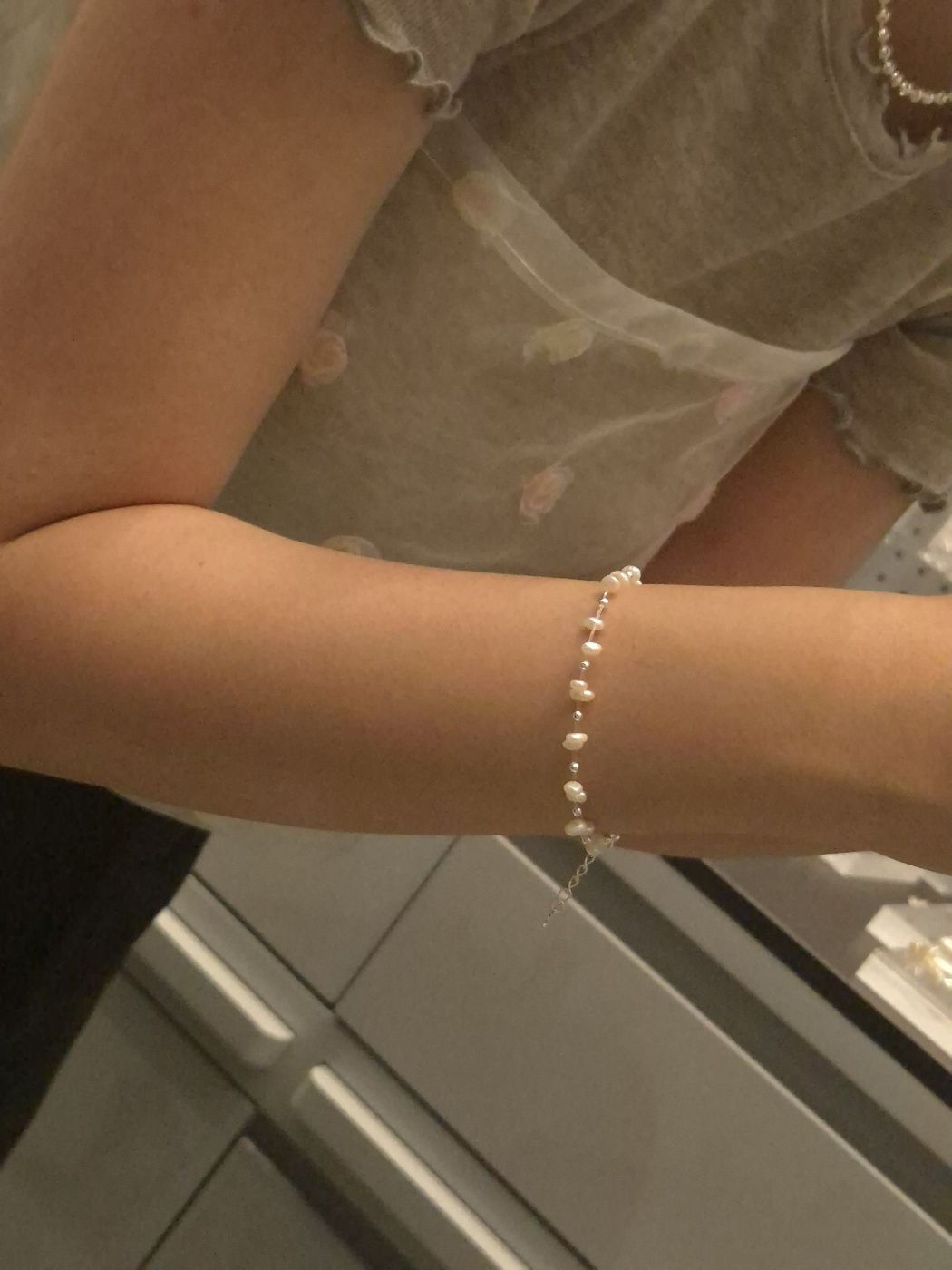 Mira Pearl Flow Bracelet in Sterling Silver