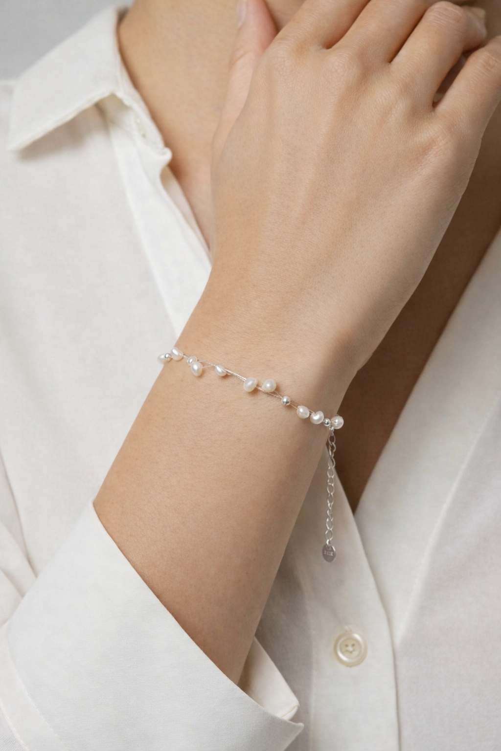 Mira Pearl Flow Bracelet in Sterling Silver