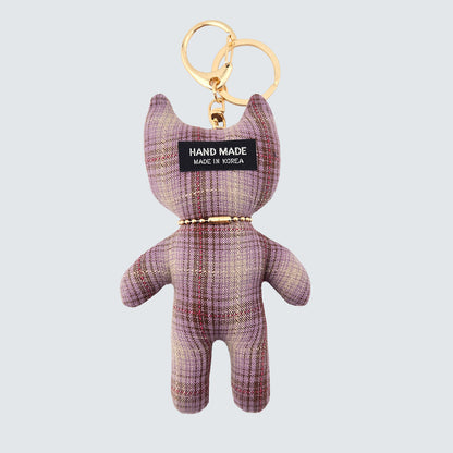 Side-Eye Cat Handmade Fabric Charm  & Keychain