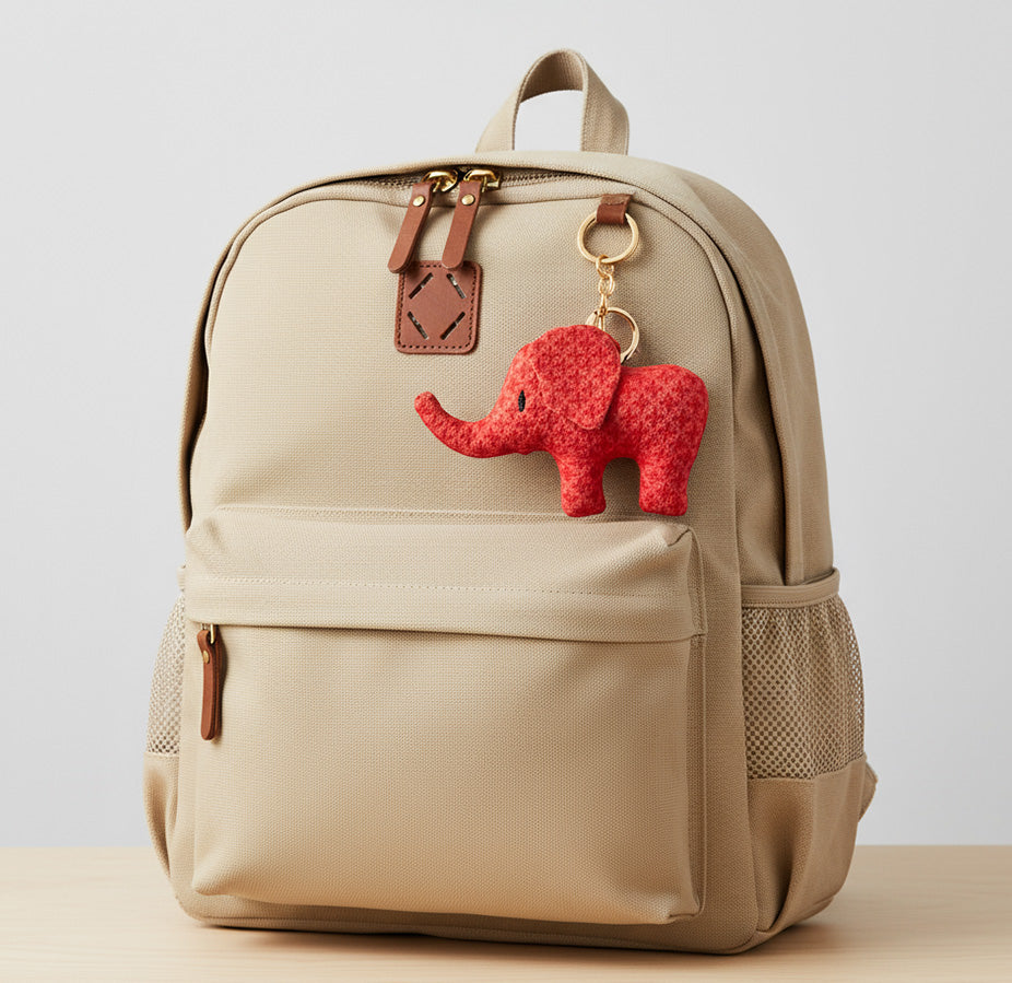 Elephant Handmade Fabric Charm & Keychain