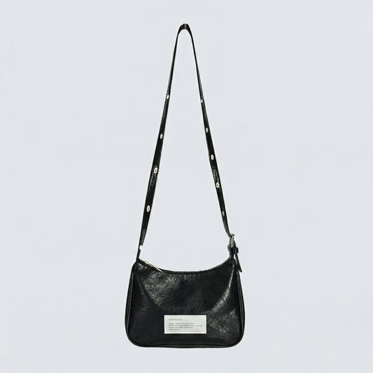 CRACK MINI EYELET CROSSBODY BAG - Black, Brown