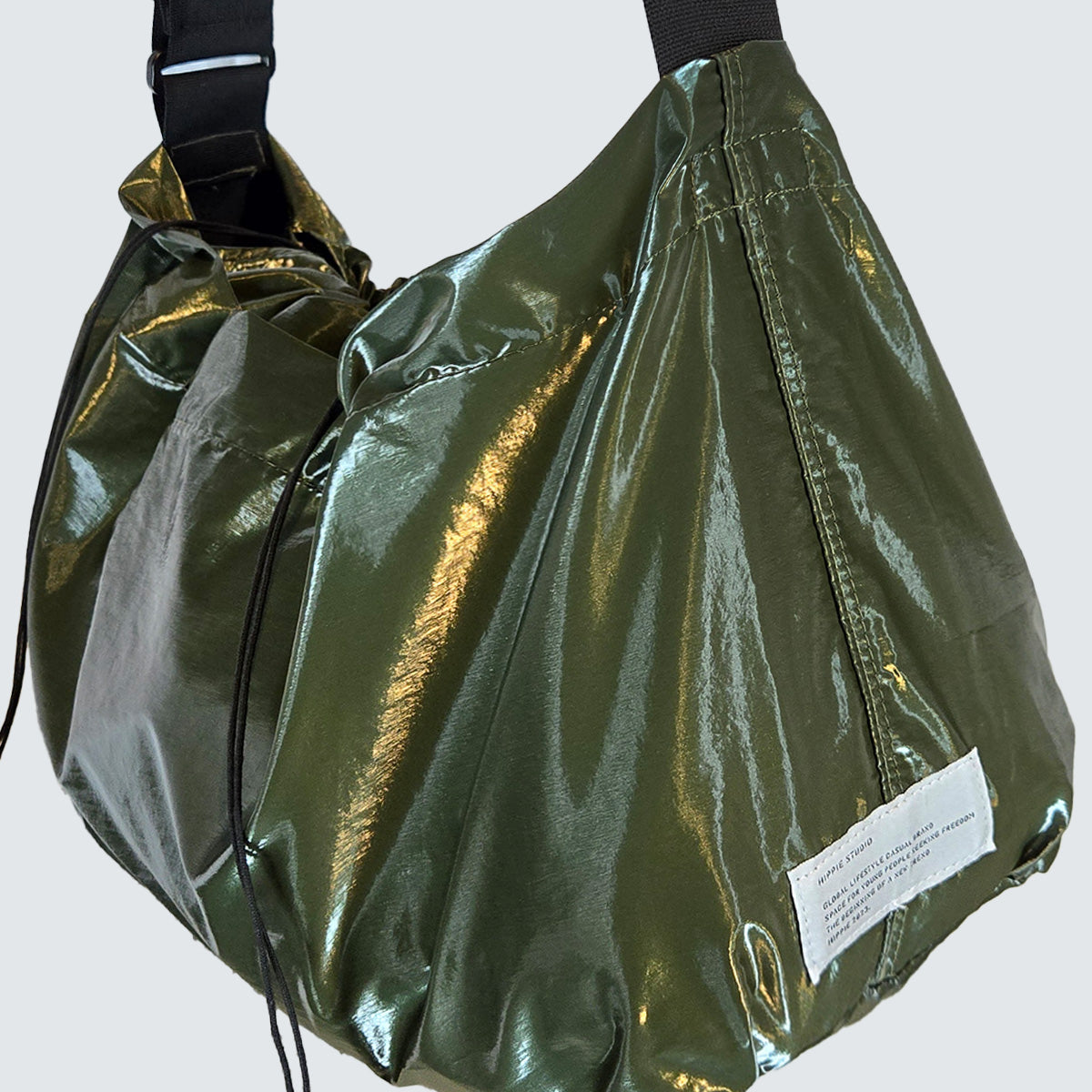 URBAN GLOSSY CROSSBODY BAG - Black, Olive