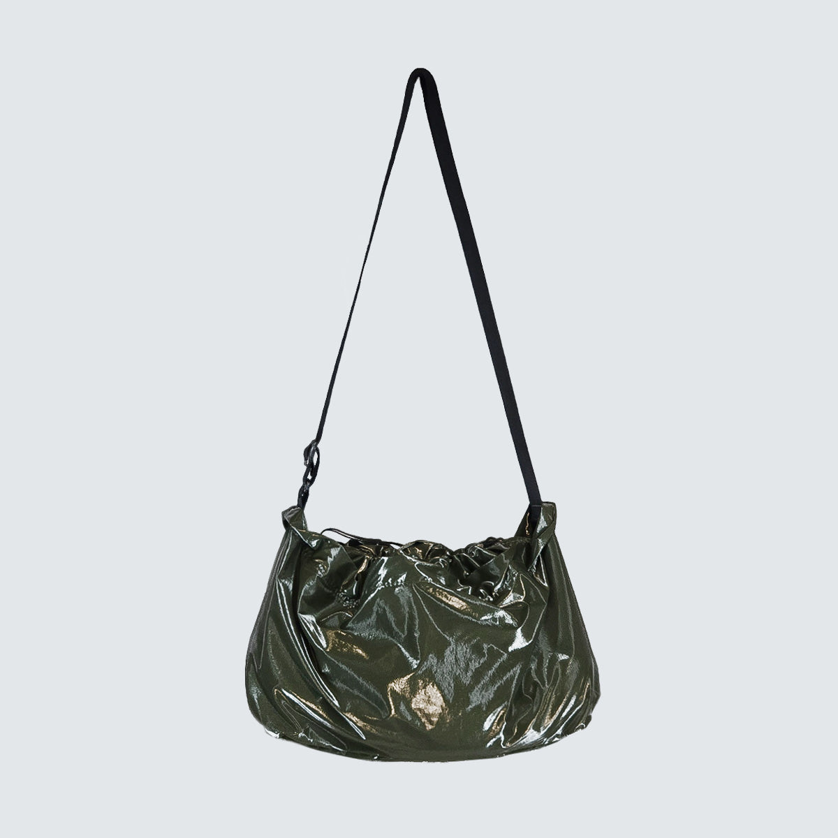 URBAN GLOSSY CROSSBODY BAG - Black, Olive