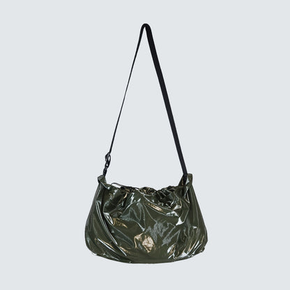 URBAN GLOSSY CROSSBODY BAG - Black, Olive