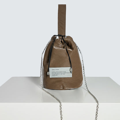 CRACK MINI BUCKET DRAWSTRING TOTE BAG