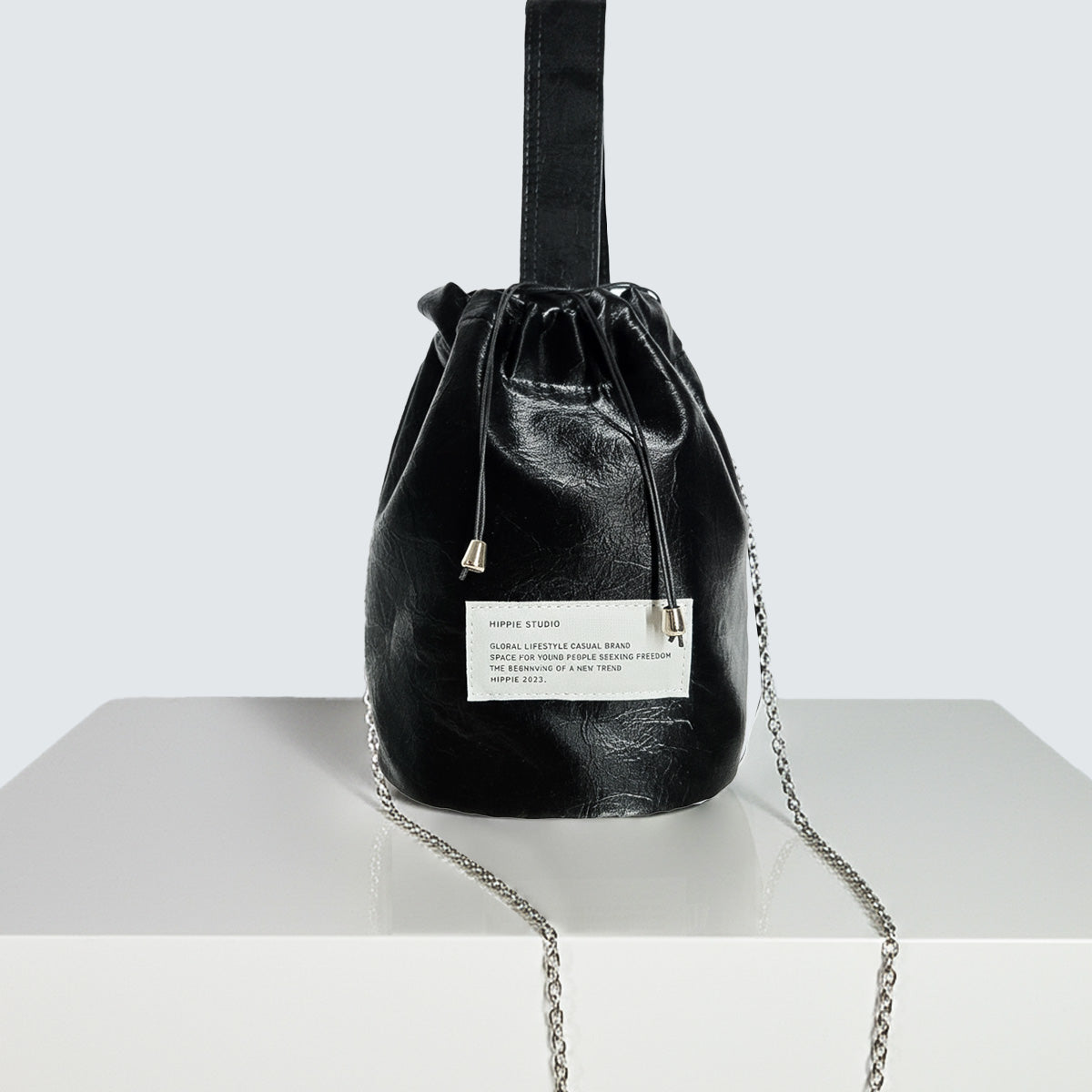 CRACK MINI BUCKET DRAWSTRING TOTE BAG