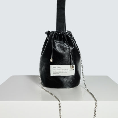 CRACK MINI BUCKET DRAWSTRING TOTE BAG