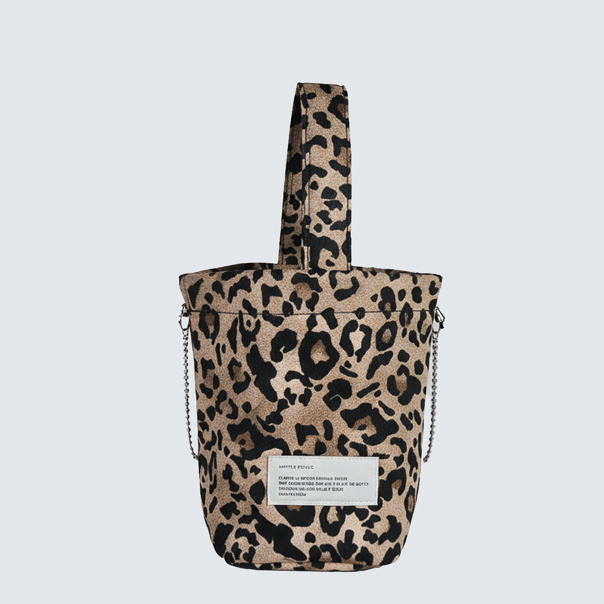 LEOPARD MINI BUCKET DRAWSTRING TOTE BAG