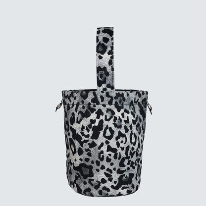 LEOPARD MINI BUCKET DRAWSTRING TOTE BAG