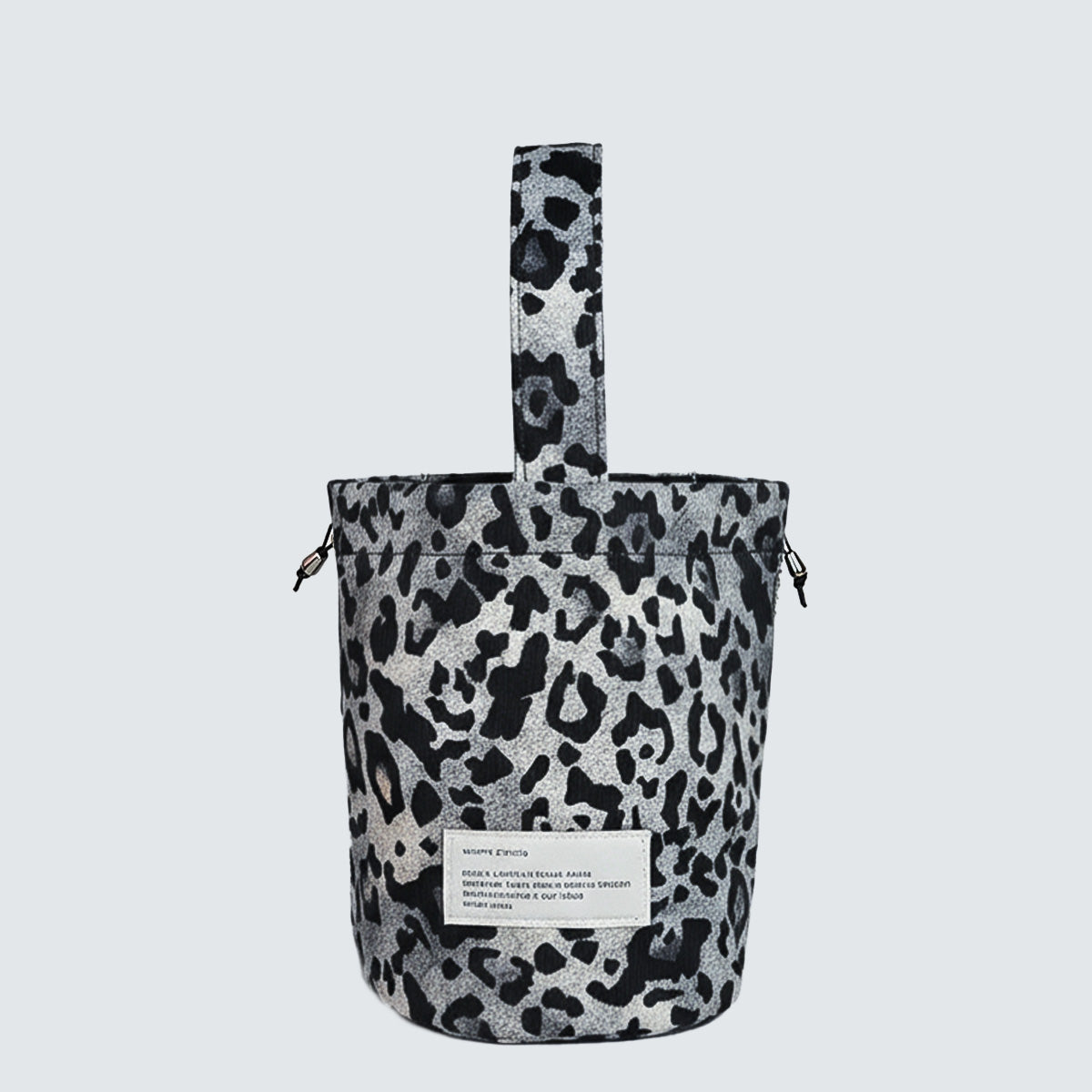 LEOPARD MINI BUCKET DRAWSTRING TOTE BAG