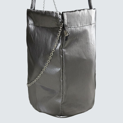 AURORA METALLIC DRAWSTRING MINI TOTE BAG