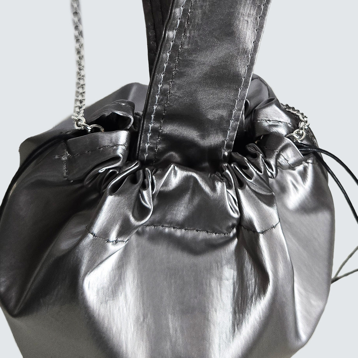 AURORA METALLIC DRAWSTRING MINI TOTE BAG