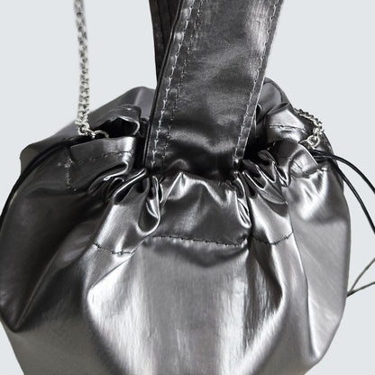 AURORA METALLIC DRAWSTRING MINI TOTE BAG