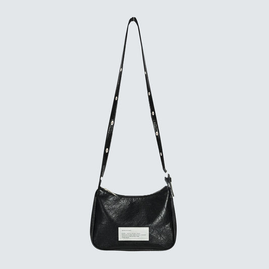 CRACK MINI EYELET CROSSBODY BAG - Black, Brown